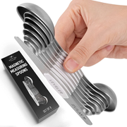 Stainless Steel Stackable, Dual Sided, Magnetic, Measuring Spoons Set of 7