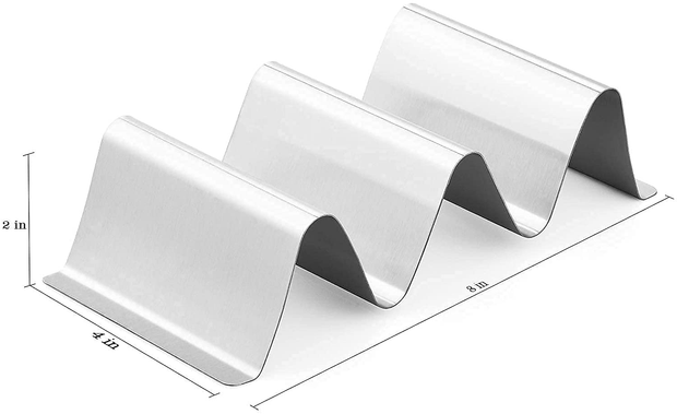 Set of 6 Stainless Steel Taco Stand/Tray