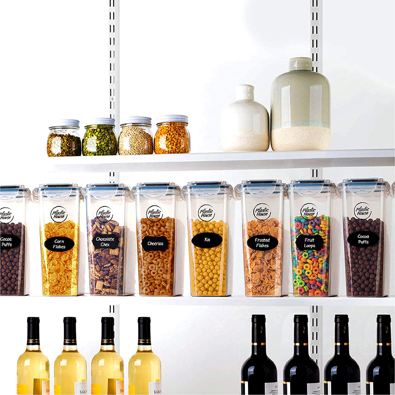 4L Airtight Food Storage Container Set – BPA Free Stackable Pantry Organizer with Locking Lid