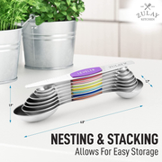 Stainless Steel Stackable, Dual Sided, Magnetic, Measuring Spoons Set of 7