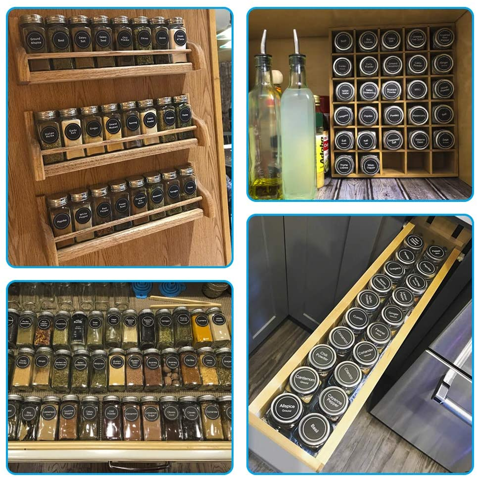 Churboro 48 Spice Jars with 547 Labels and Shaker Lids - Glass - 4