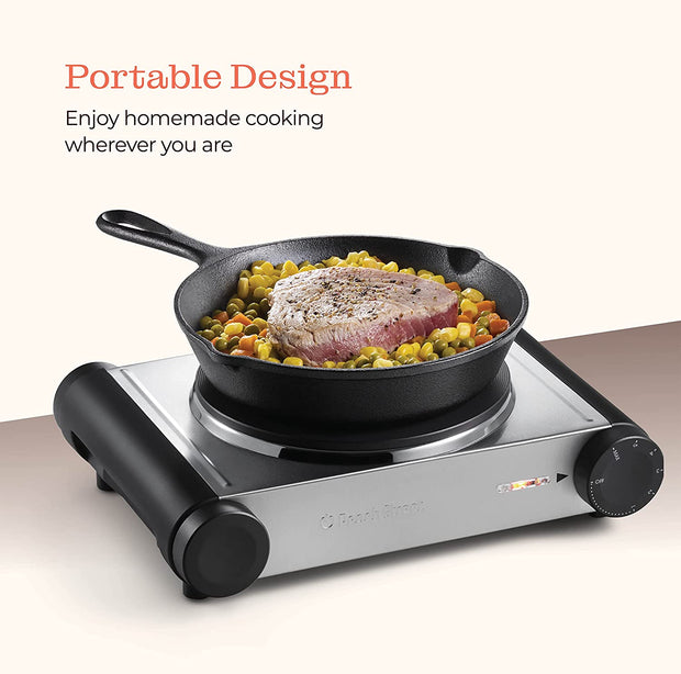  Electric Cast Iron Stovetop Hot Plate For Cooking- 1500W Single OR 1800W Double