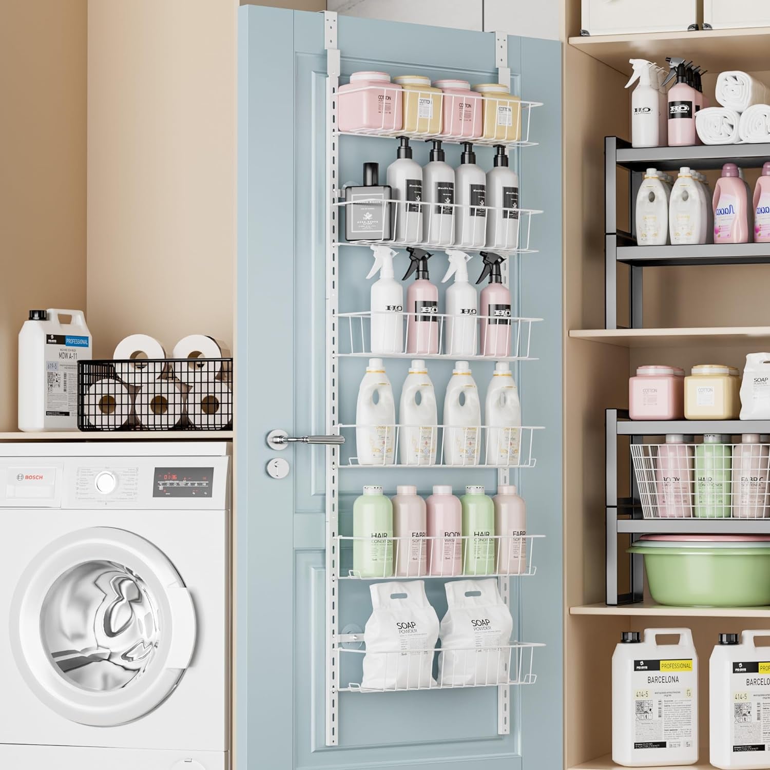 6-Tier Over The Door Adjustable Pantry Door Organizer