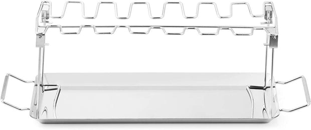  Premium Stainless Steel Chicken Leg Rack for Grill with Drip Tray 