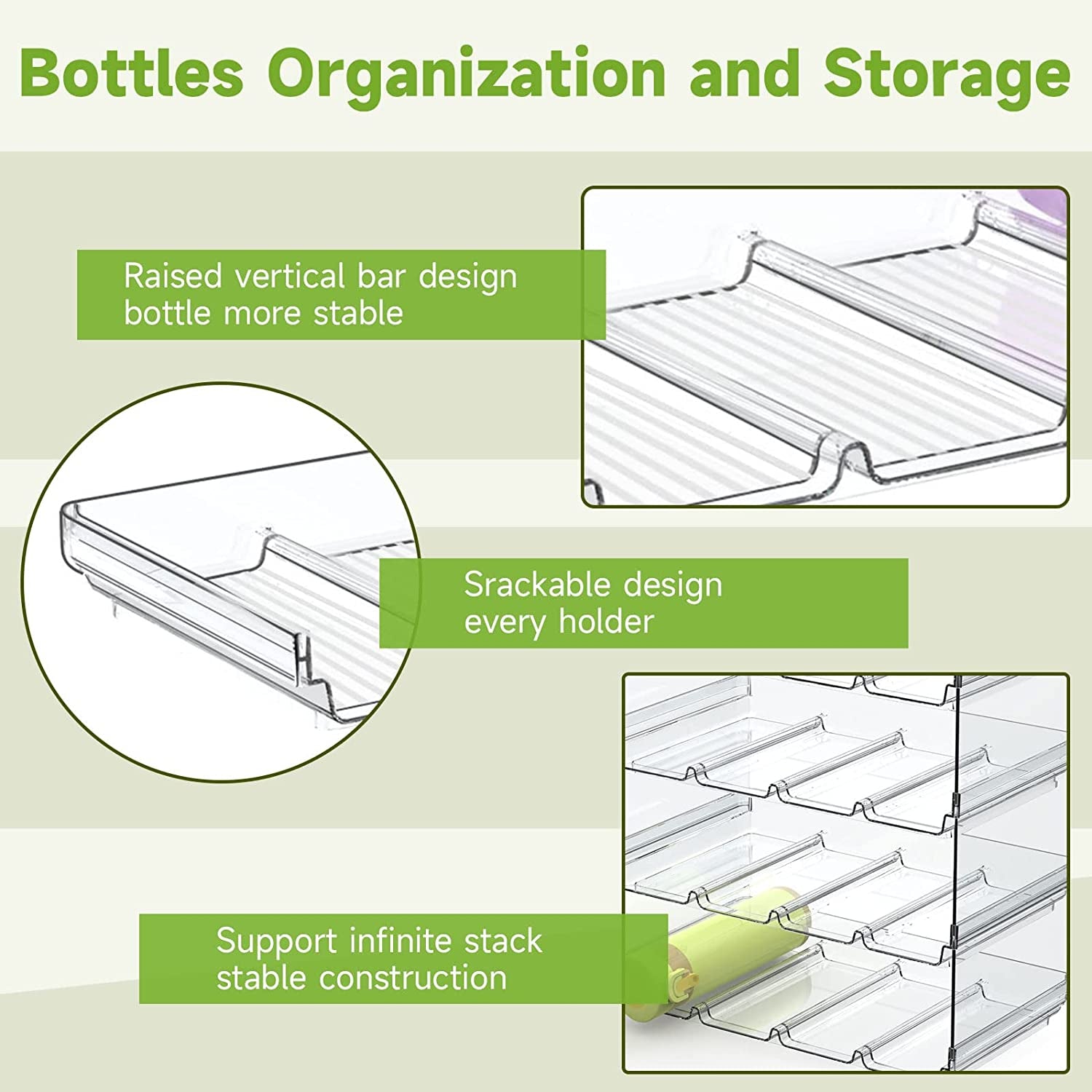 E-Bro 2 Pack Stackable Water Bottle Organizer Holder,Kitchen