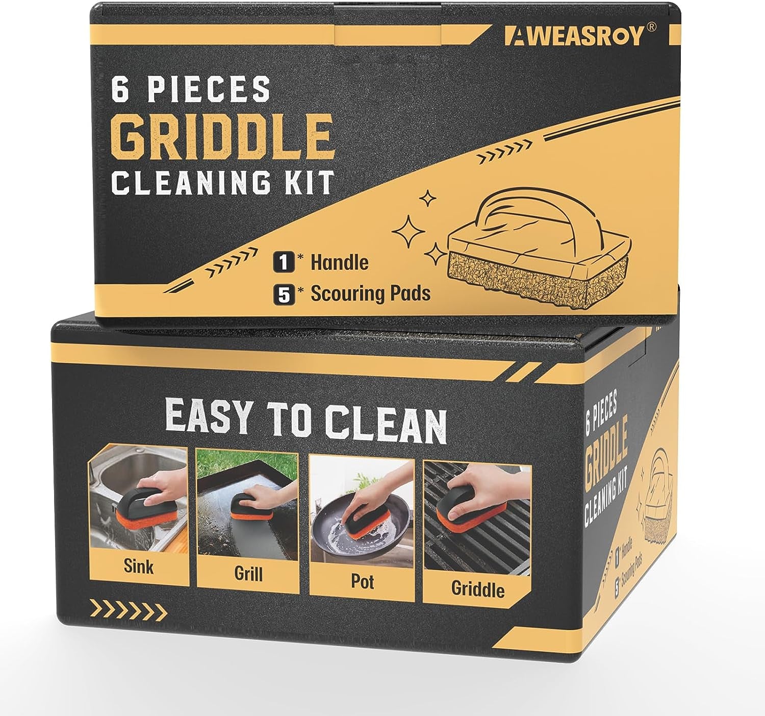 6 Or12-Piece kitchen & Flat Top Grill Cleaning Brush Kit for Blackstone