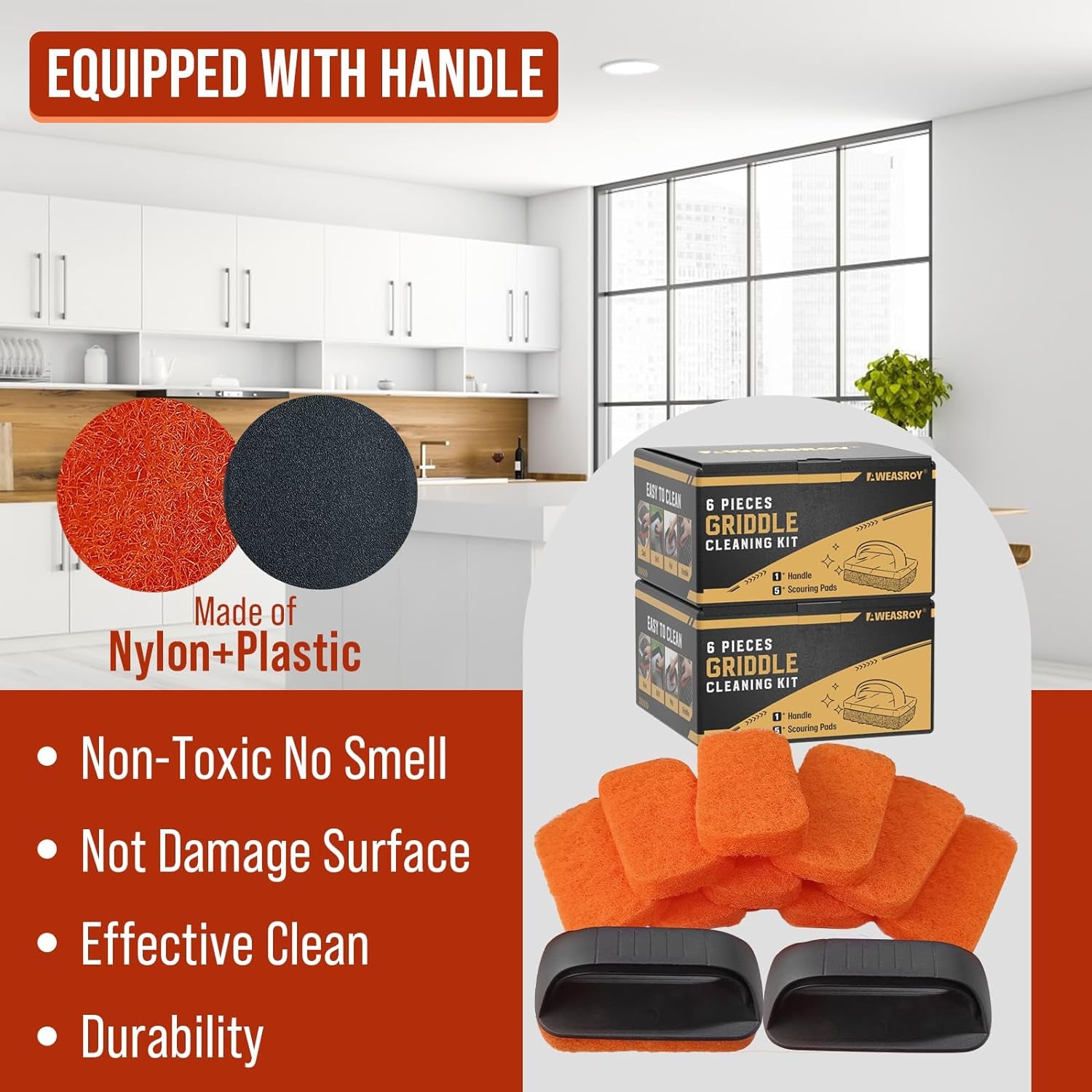 6 Or12-Piece kitchen & Flat Top Grill Cleaning Brush Kit for Blackstone