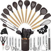 Ultimate Kitchen Utensils Set- 35 Pcs Cooking Utensils &  Kitchen Gadgets Tools Set for Nonstick Cookware