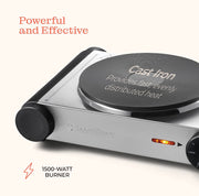 Electric Cast Iron Stovetop Hot Plate For Cooking- 1500W Single OR 1800W Double