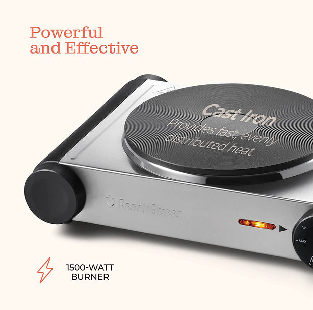  Electric Cast Iron Stovetop Hot Plate For Cooking- 1500W Single OR 1800W Double