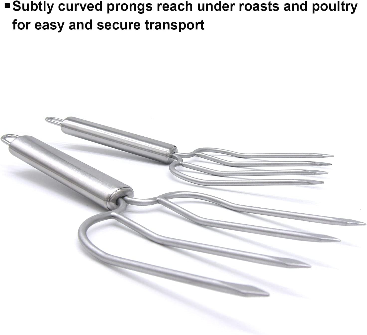 Set Of 2 Stainless Steel Turkey, Roast Or Ham Lifters 