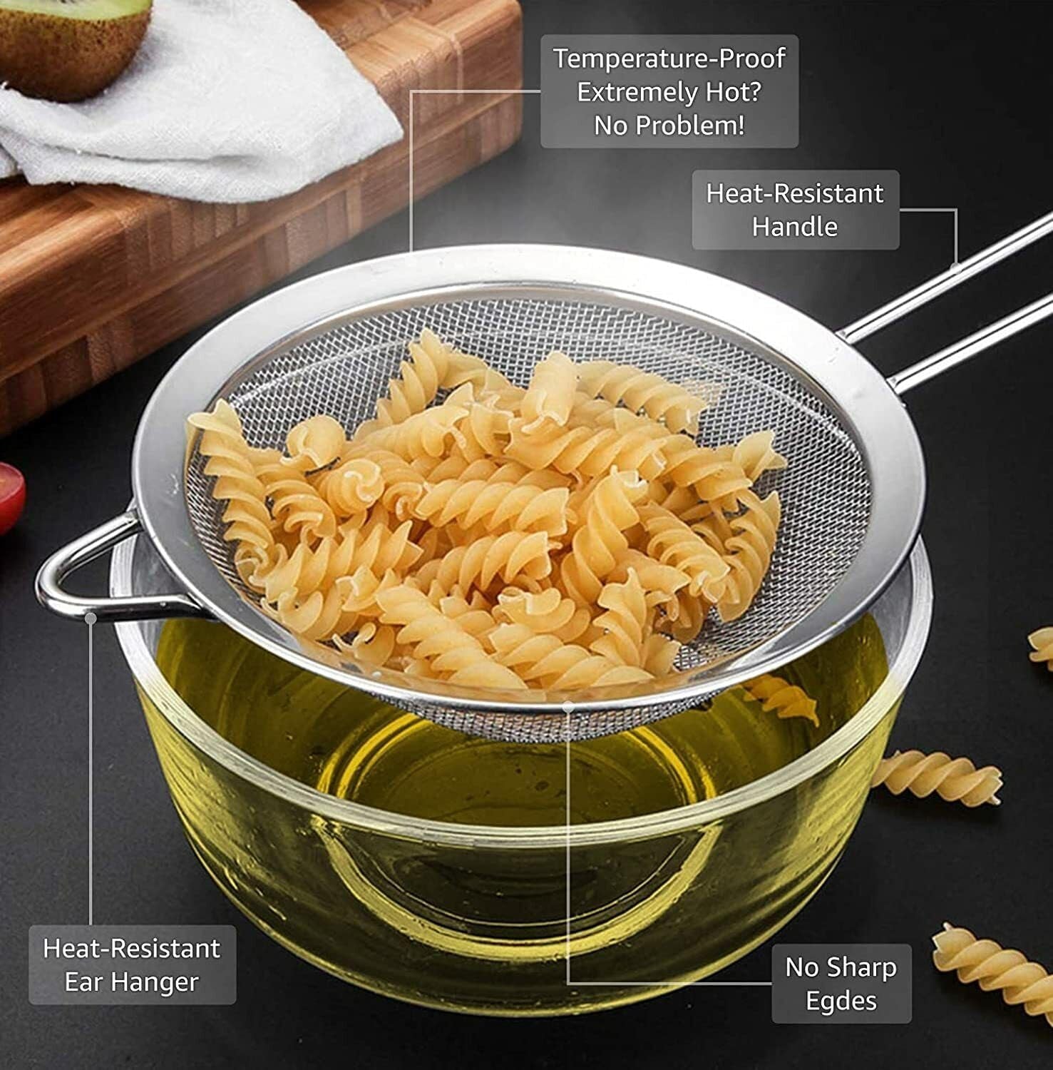 Set of 3 Stainless Steel Strainers (S,M,L) 
