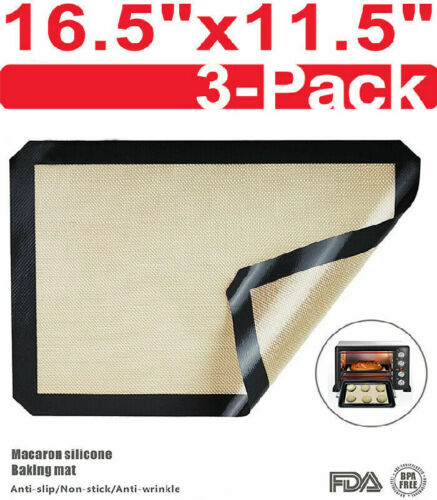 3-Pack Silicone, Nonstick, Heat Resistant, Baking Oven Mats