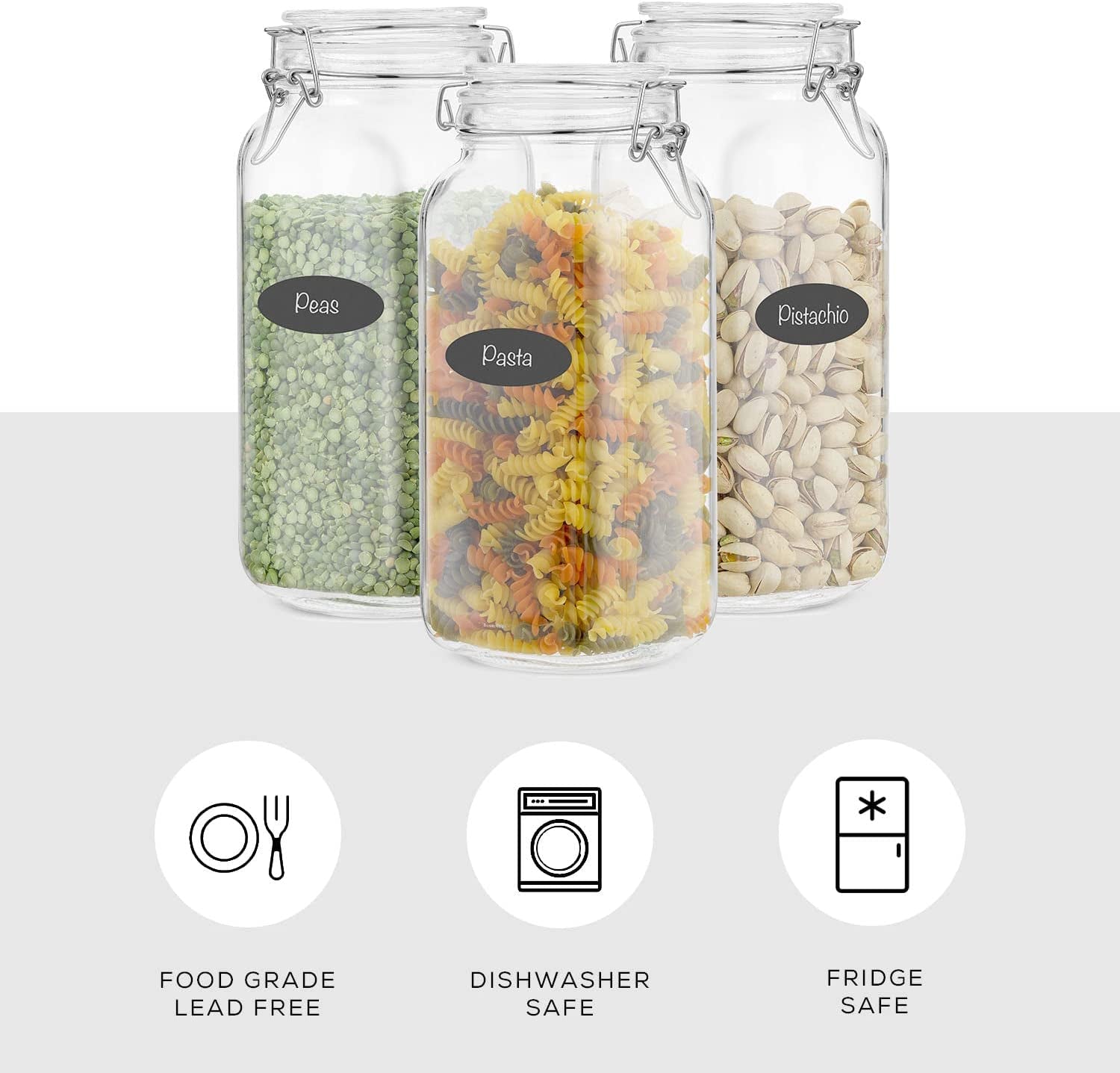  Vtopmart 78oz Glass Food Storage Jars with Airtight