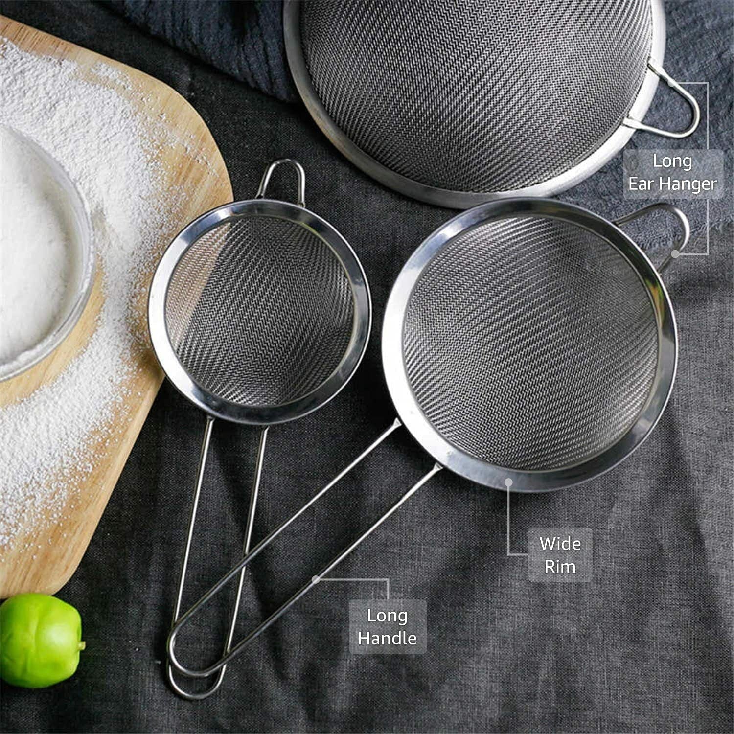 Set of 3 Stainless Steel Strainers (S,M,L) 