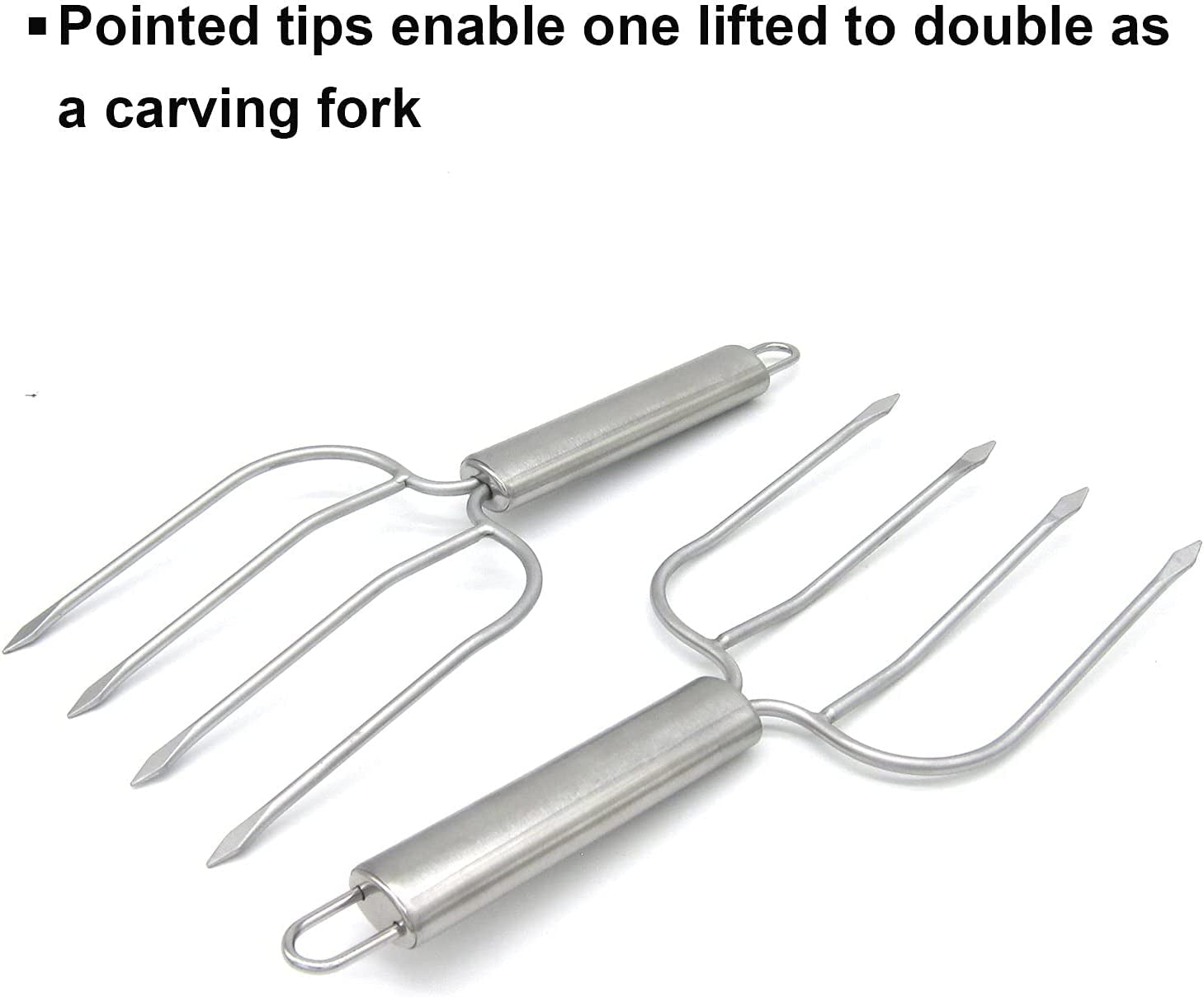 Set Of 2 Stainless Steel Turkey, Roast Or Ham Lifters 