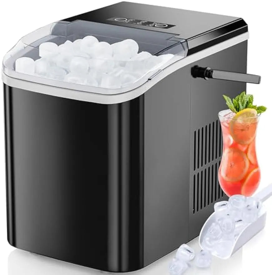 Portable Countertop Ice Maker – 26lbs/24Hrs Bullet Ice Machine with Scoop