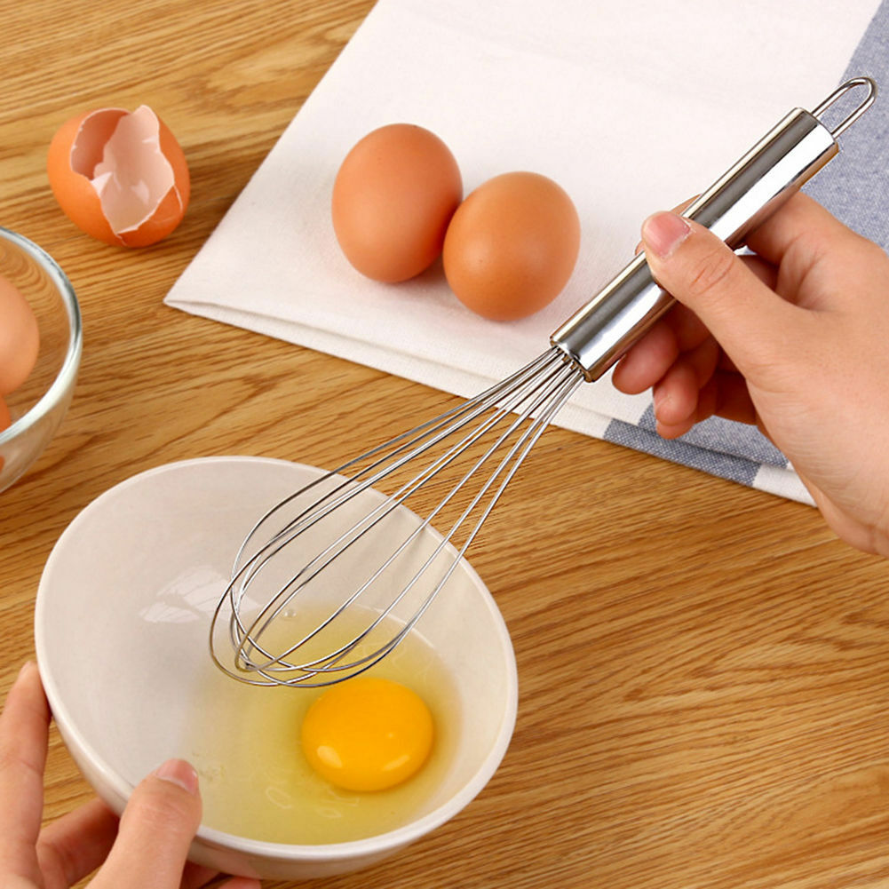3-Piece Stainless Steel Balloon Whisk Set – Professional Wire Egg Beaters for Baking & Cooking