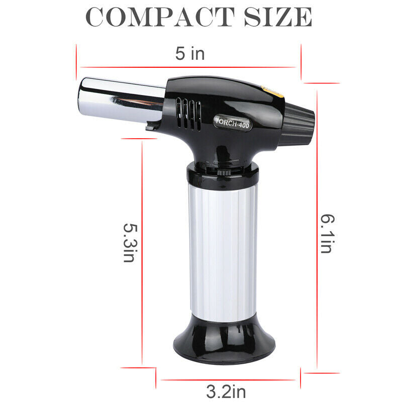 Refillable Butane Culinary Torch – Adjustable Flame Kitchen Blow Torch for Crème Brûlée, BBQ & Baking
