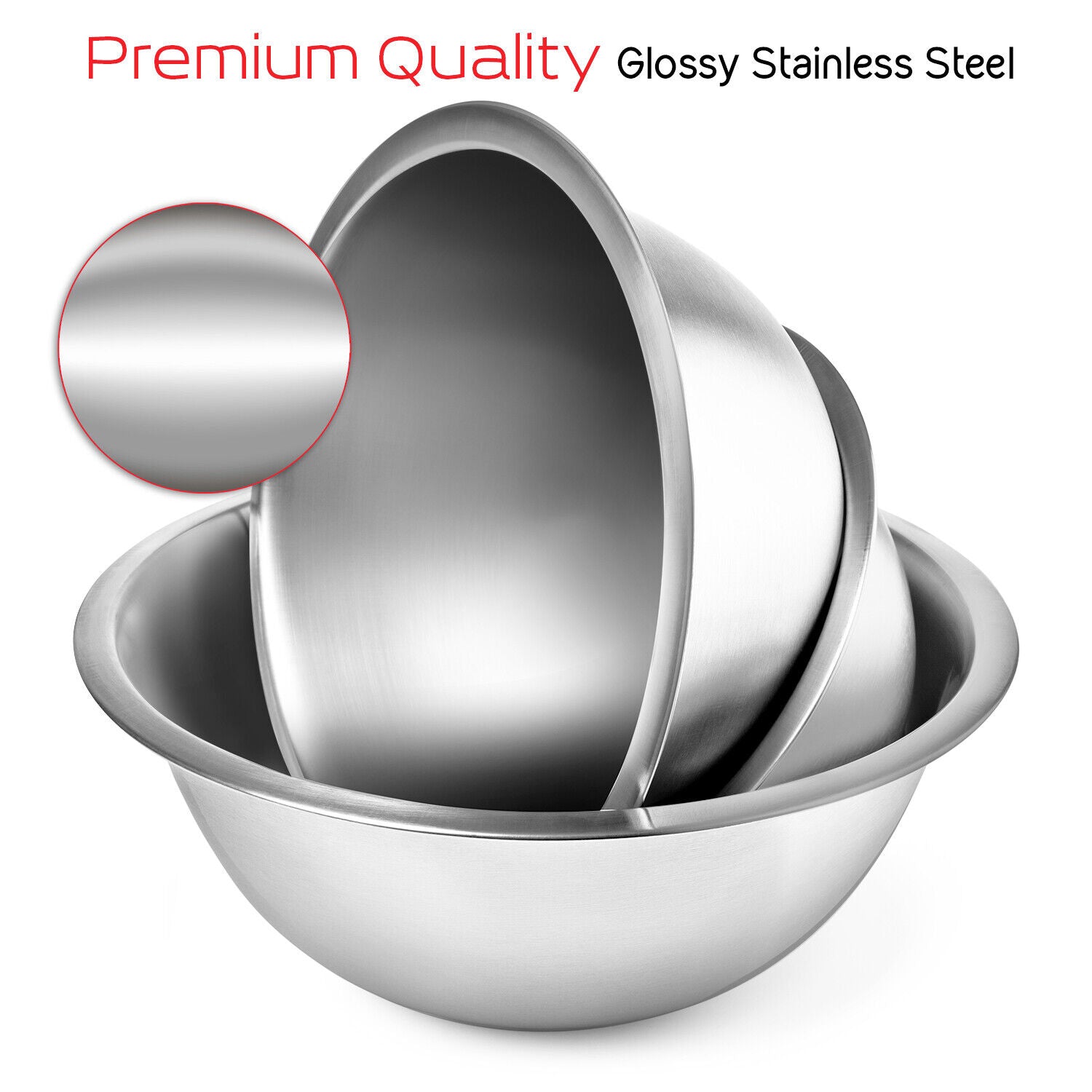 14-Piece Stainless Steel Mixing Bowls Set – Nesting Bowls with Measuring Cups & Spoons