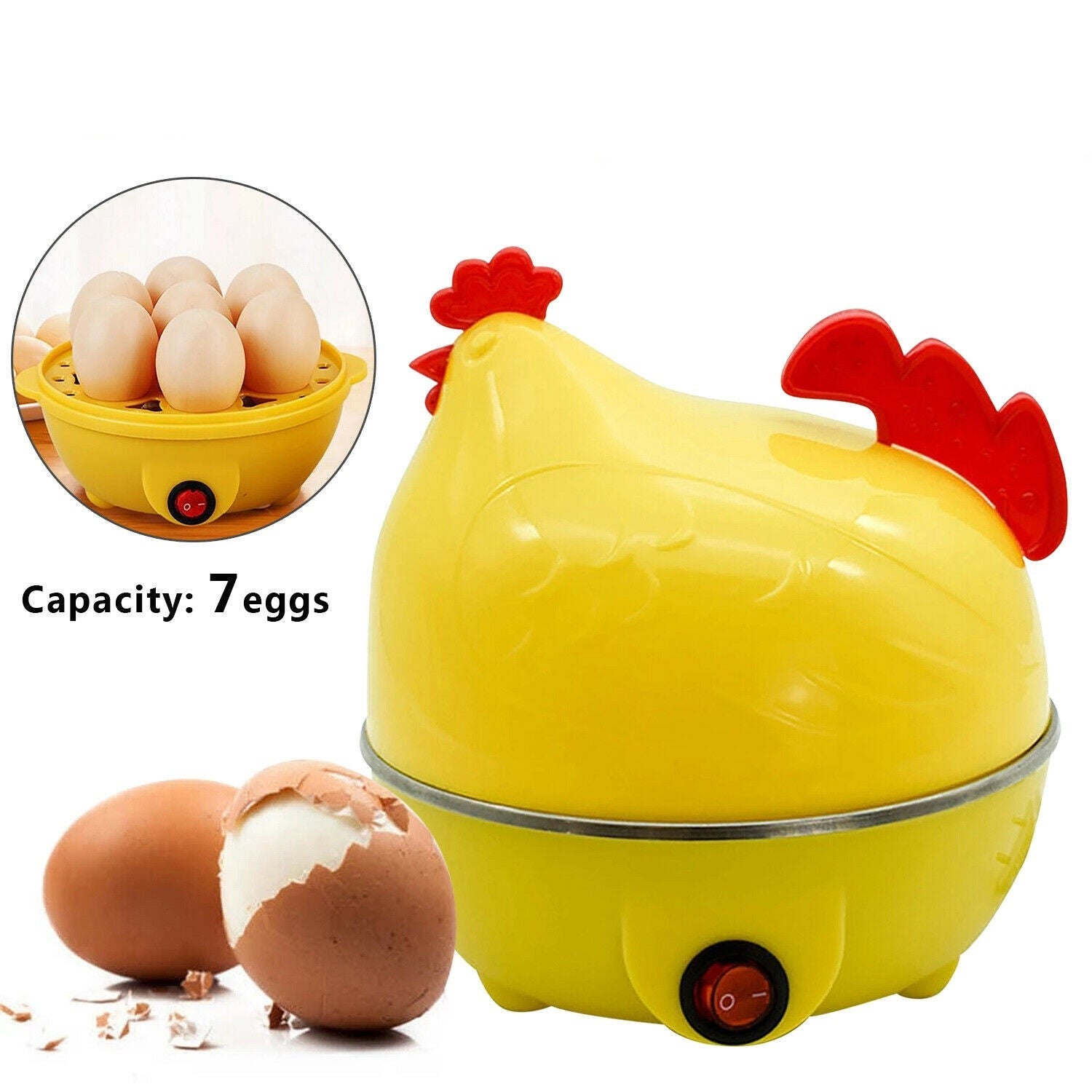 Electric Egg Cooker & Rapid Egg Boiler – Auto Shut-Off 7 Egg Steamer for Hard Boiled Eggs