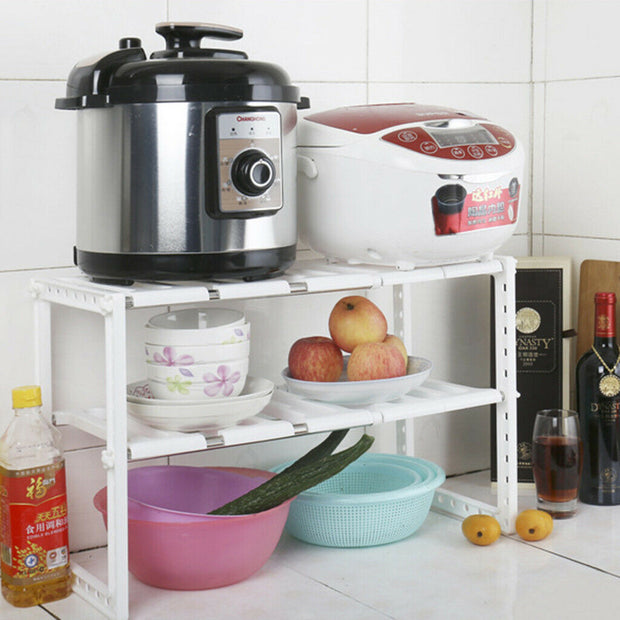 2-Tier Under Sink Rack, Adjustable Shelf Storage Organizer