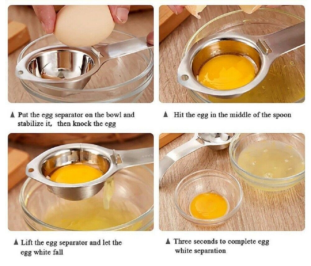 Stainless Steel Egg Separator Tool – Easy Egg Yolk & White Separator for Baking & Cooking