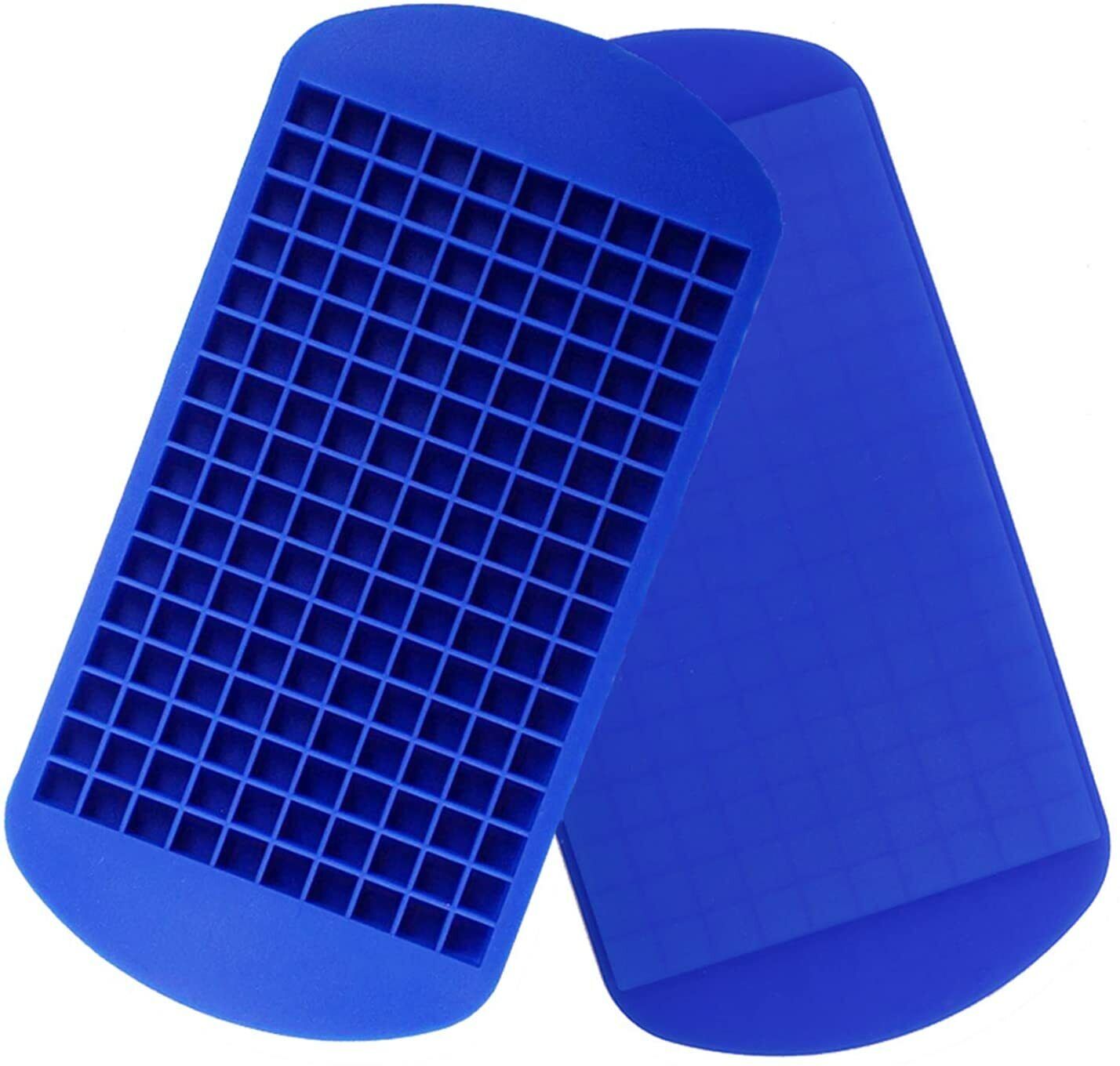2 Mini Ice Cube Mold Trays- 160 2-Pack Mini Ice Cube Trays – 160 Grid Silicone Ice Mold for Crushed Ice & Cocktails