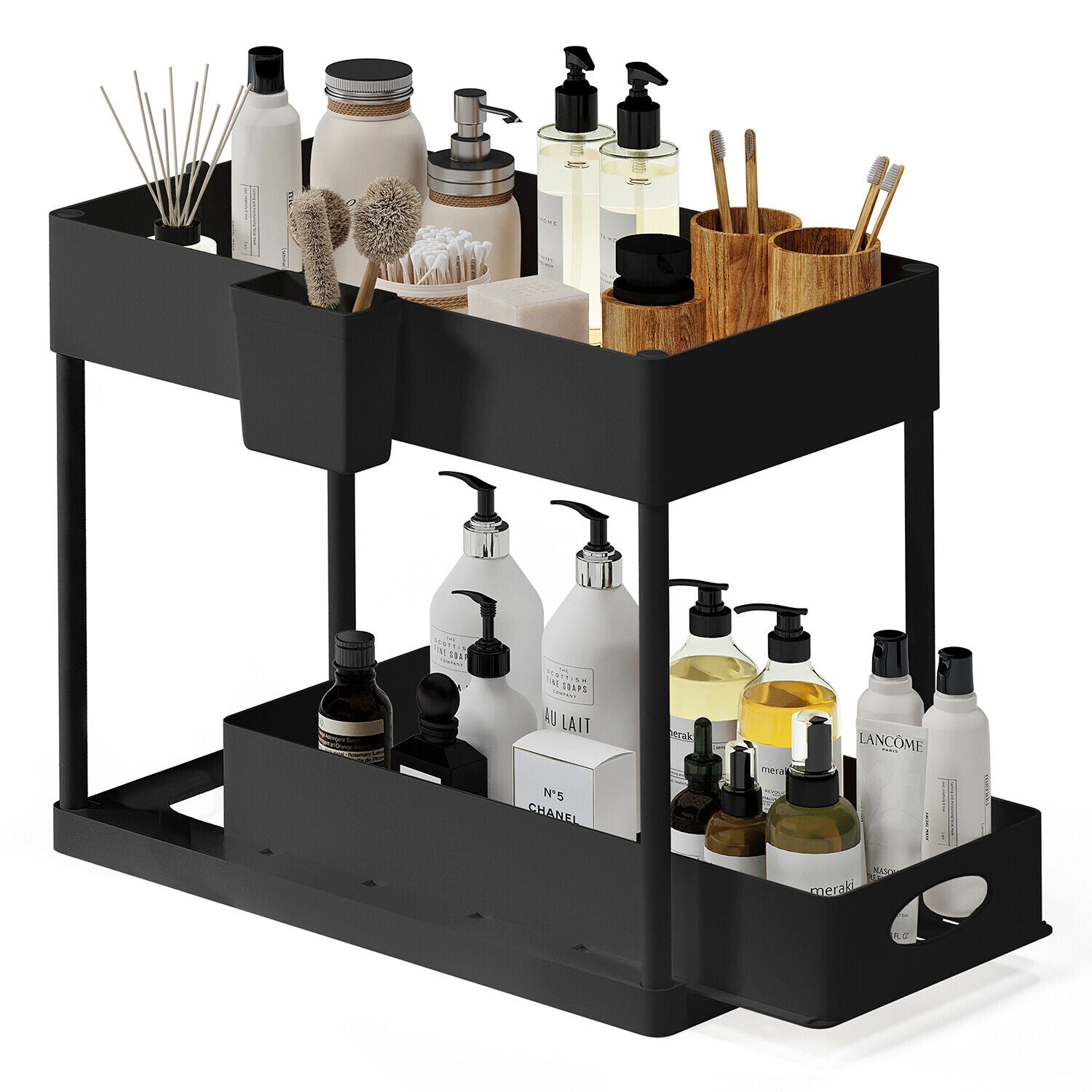 1 Pack or 2 Pack Under Sink Organizers with 2 Tier Sliding Drawers