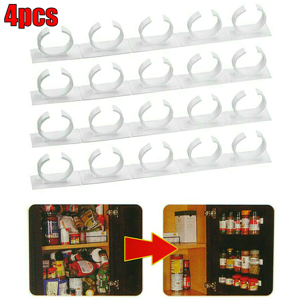 Kitchen Storage Rack, 20 pcs Cabinet Door Wall Mount Spice Holder