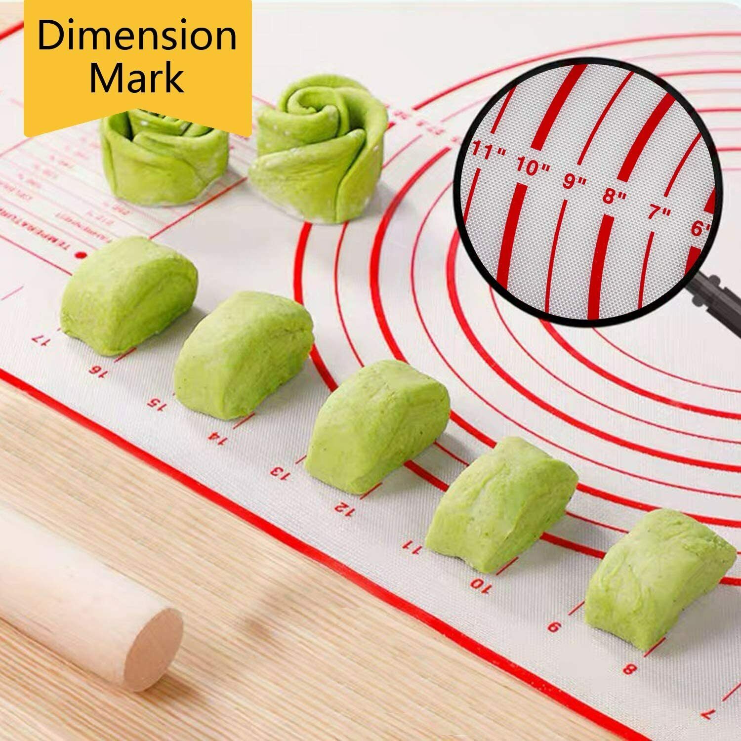 2-Pack Silicone Pastry Baking Mats – Non Slip Nonstick Dough Rolling Mats with Measurements