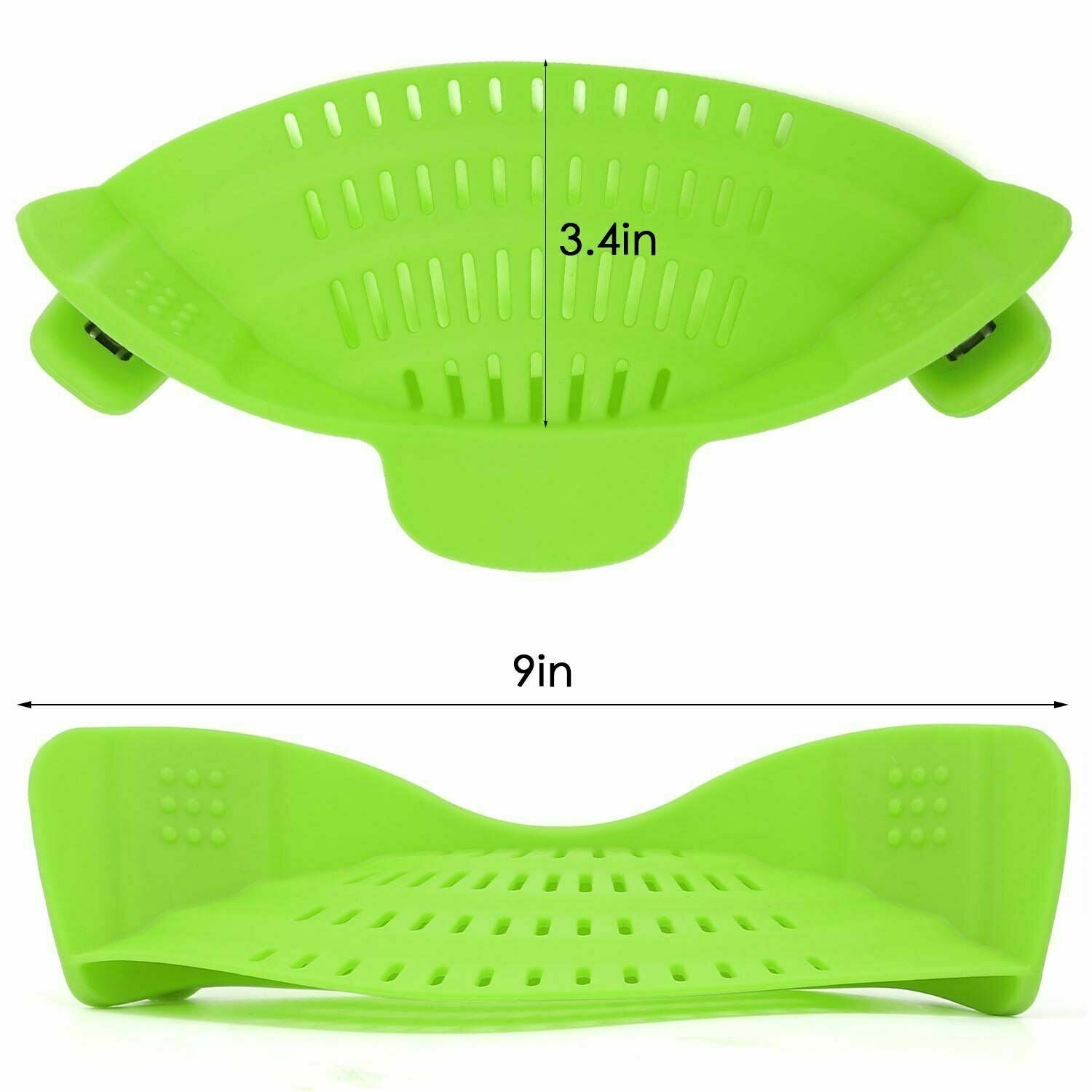 3-Pack Snap-On Silicone Strainer – Heat Resistant Clip-On Colander for Pots & Pans