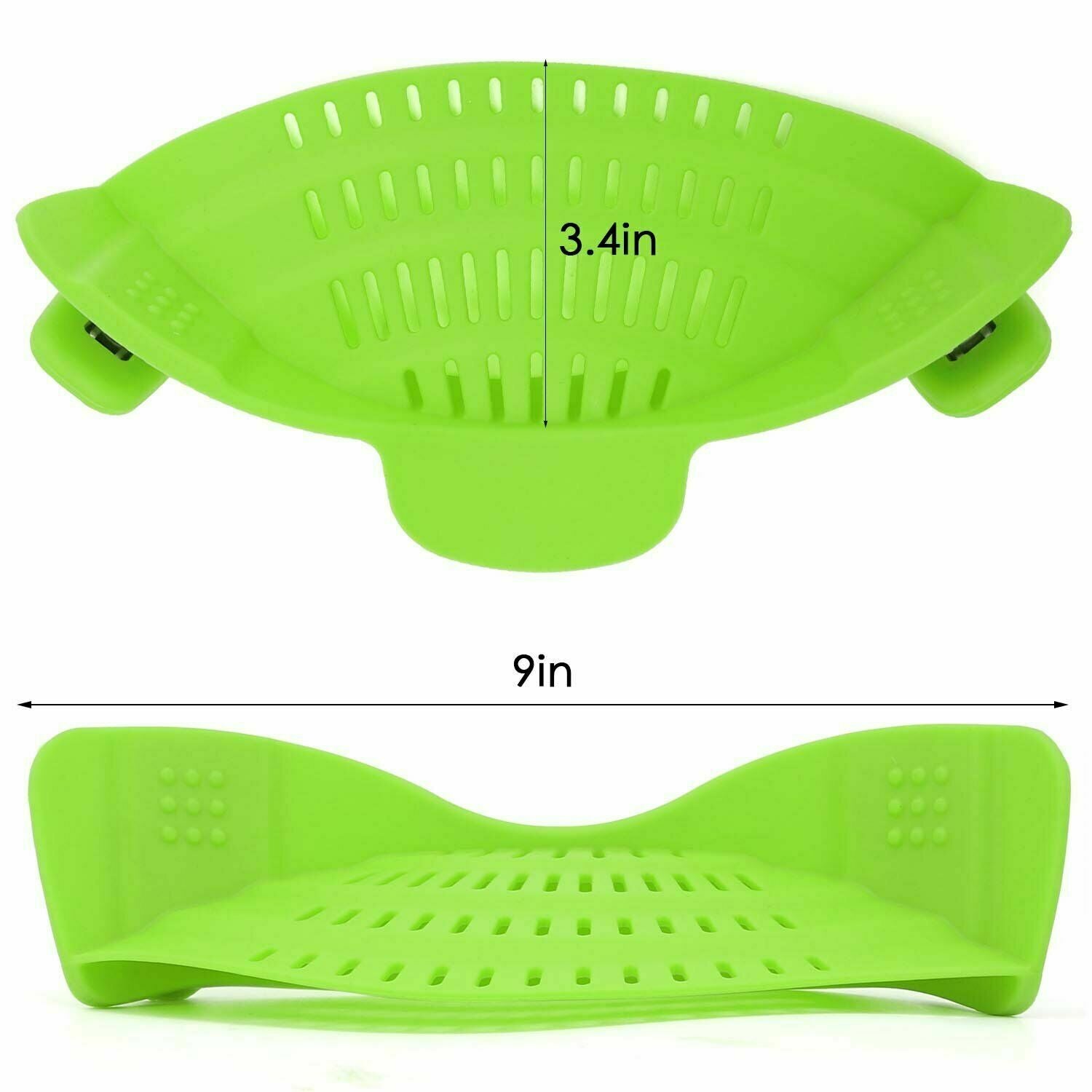 Snap on Strainer, Hands Free, Heat Resistant Silicone Colander