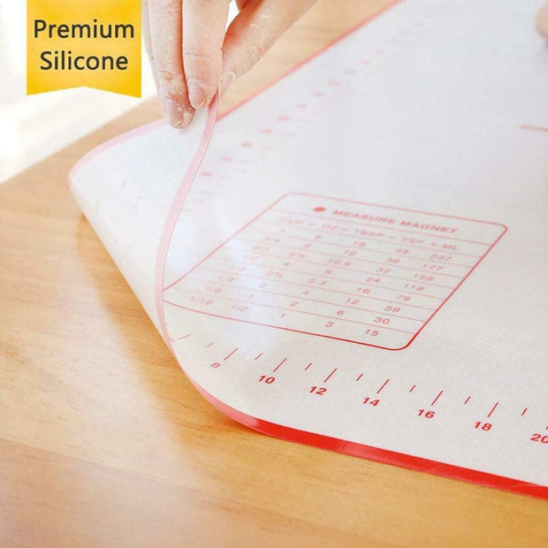 2 Pack Silicone, Non Slip, Measurement Pastry Mat