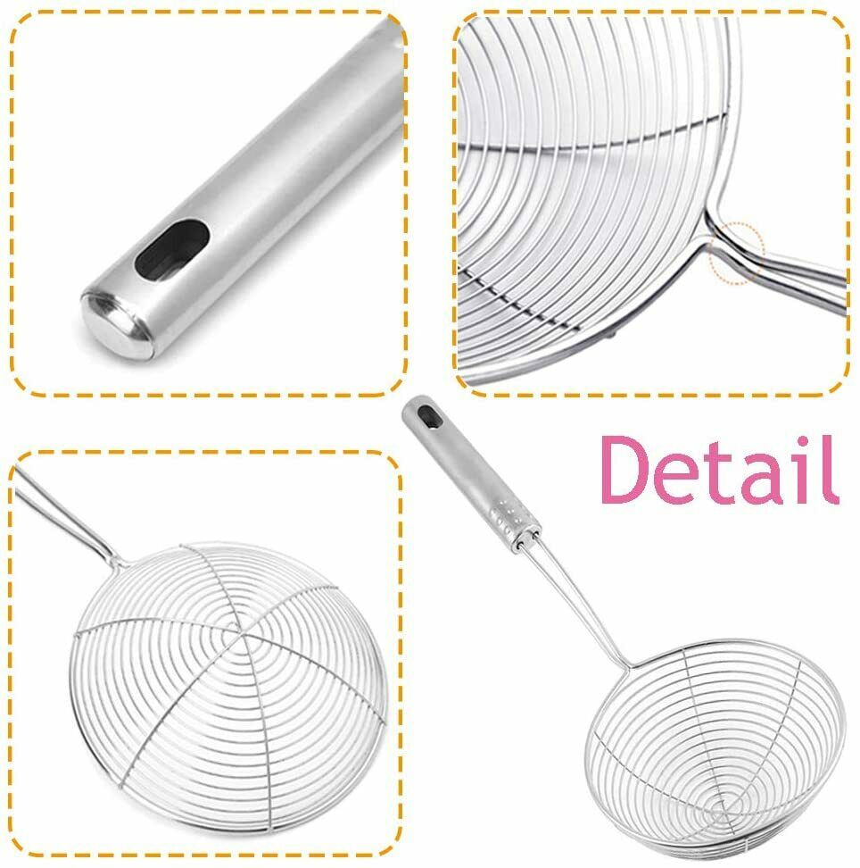 Set of 3 Spider Strainer Skimmer Spoon Stainless Steel For Cooking Frying  Pasta