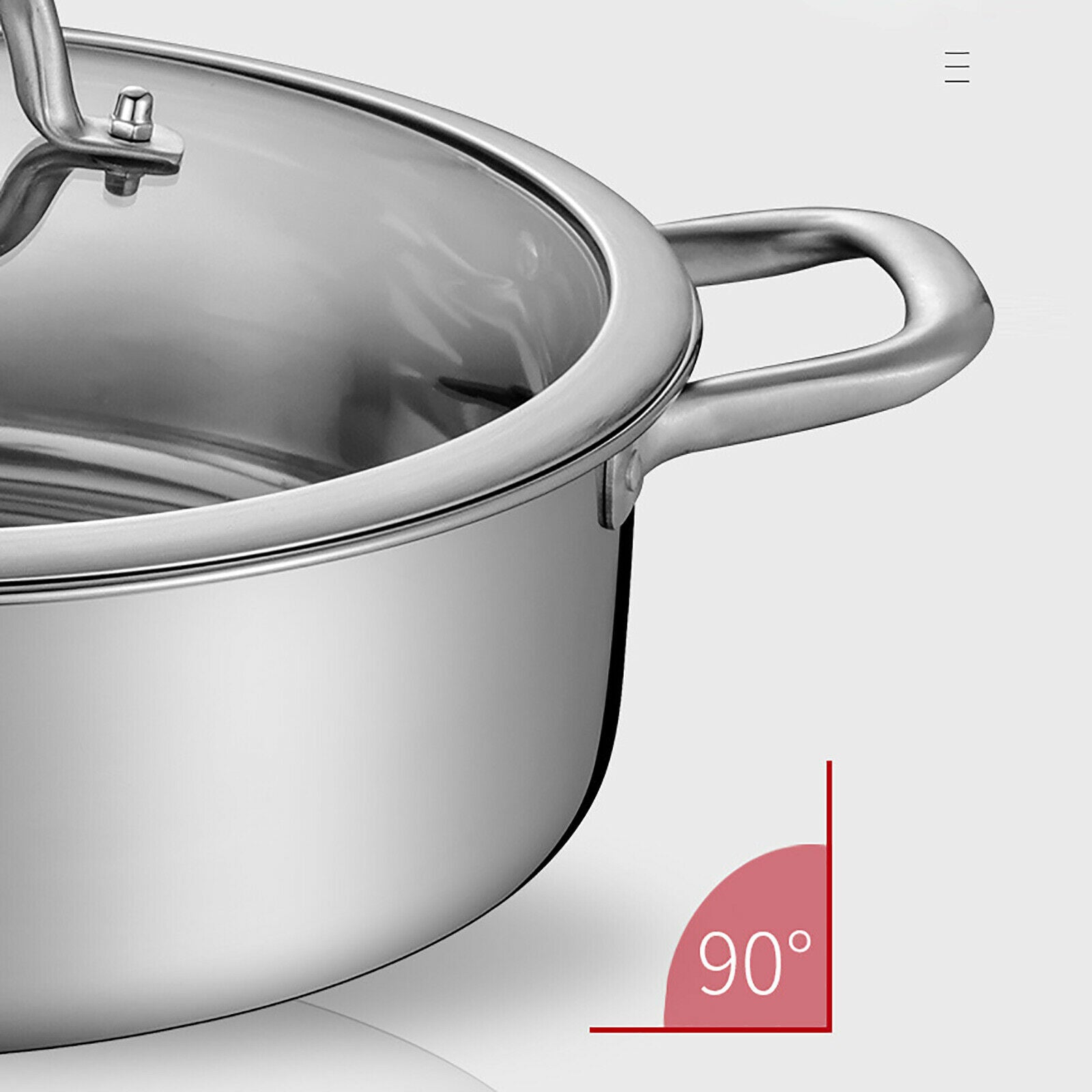 304 Stainless Steel Shabu Shabu Dual Sided Hot Pot W/ Lid And 2 Ladles