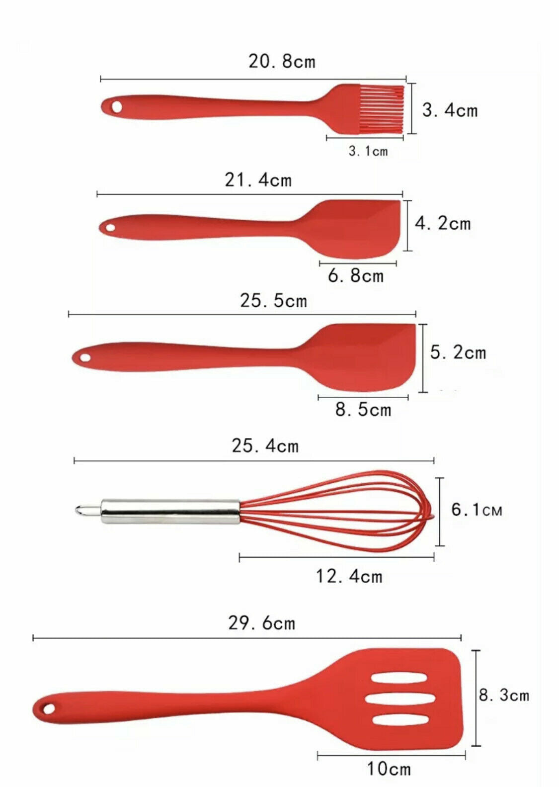 5-Piece Silicone Spatula Set – Heat Resistant Nonstick Kitchen & Baking Utensils