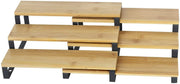 3Tier Expandable Spice Rack Step Shelf Bamboo Organizer for Kitchen Cabinet