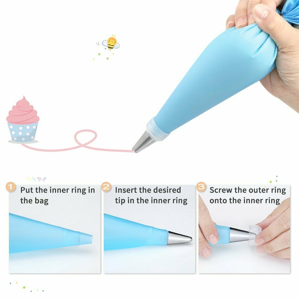 42-Piece Cake Decorating Kit – Stainless Steel Icing Piping Tips & Pastry Nozzles Set