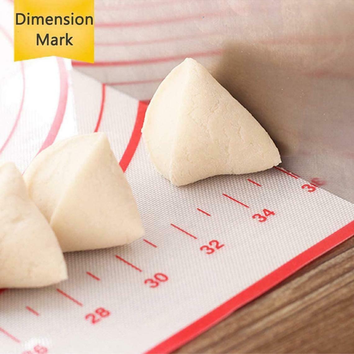 2-Pack Silicone Pastry Baking Mats – Non Slip Nonstick Dough Rolling Mats with Measurements
