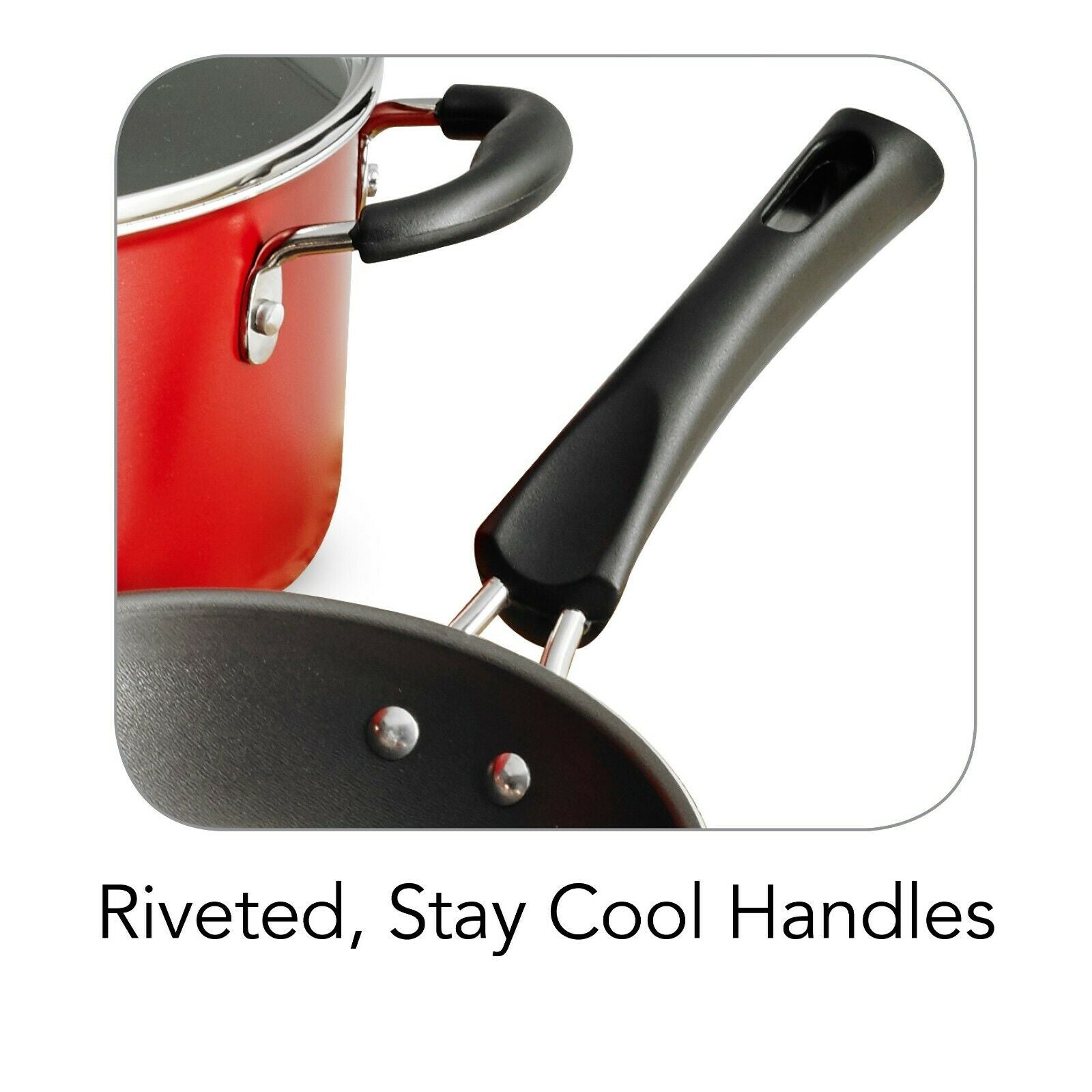 9-Piece Nonstick Cookware Set – Pots & Pans Kitchen Cooking Set with Glass Lids