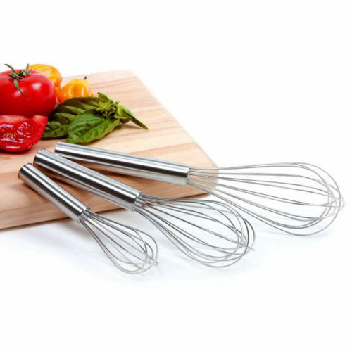 3-Piece Stainless Steel Balloon Whisk Set – Professional Wire Egg Beaters for Baking & Cooking