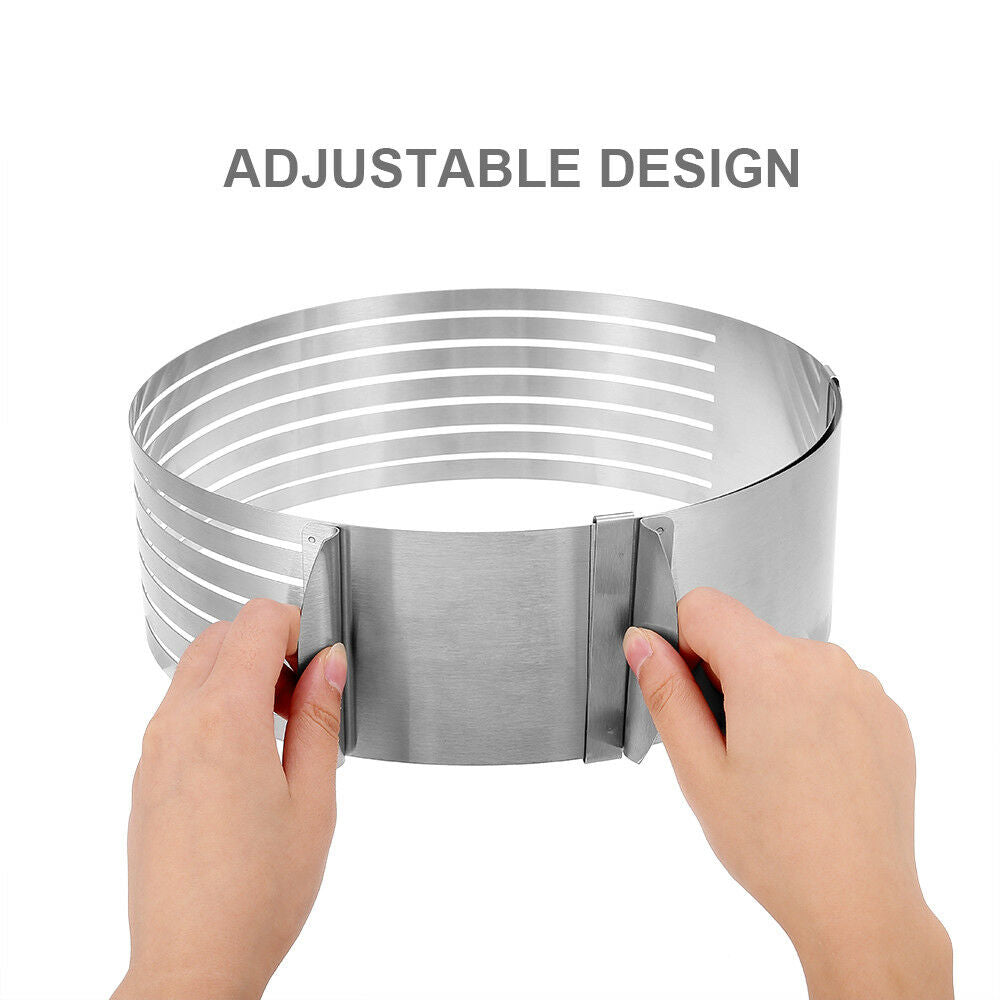 Adjustable 9-12” Pastry, Baking, Mousse Cake Round Ring Cutter, Layer Slicer Mold