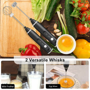 3 Pc Handheld Electric Milk Frother and Egg Beater, USB Charged