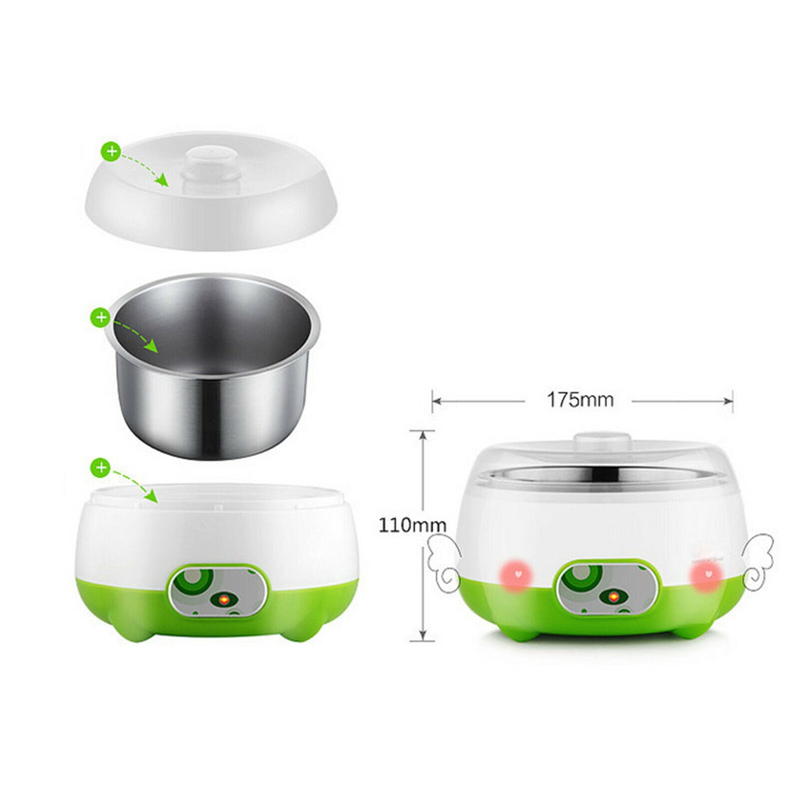 1L Automatic Yogurt Maker Machine – Stainless Steel Greek Yogurt Maker with Temperature Control