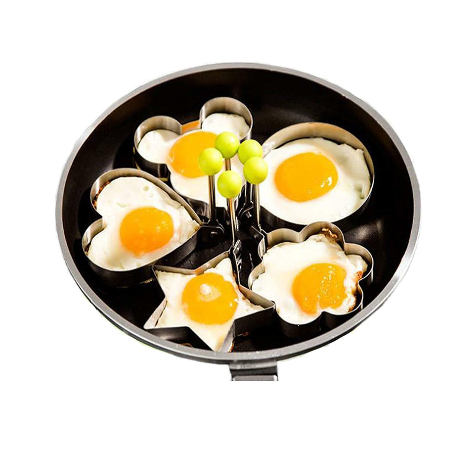 5Pcs Non Stick Stainless Steel, Fried Egg, Pancake Ring Mold