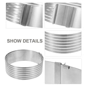 Adjustable 9-12” Pastry, Baking, Mousse Cake Round Ring Cutter, Layer Slicer Mold
