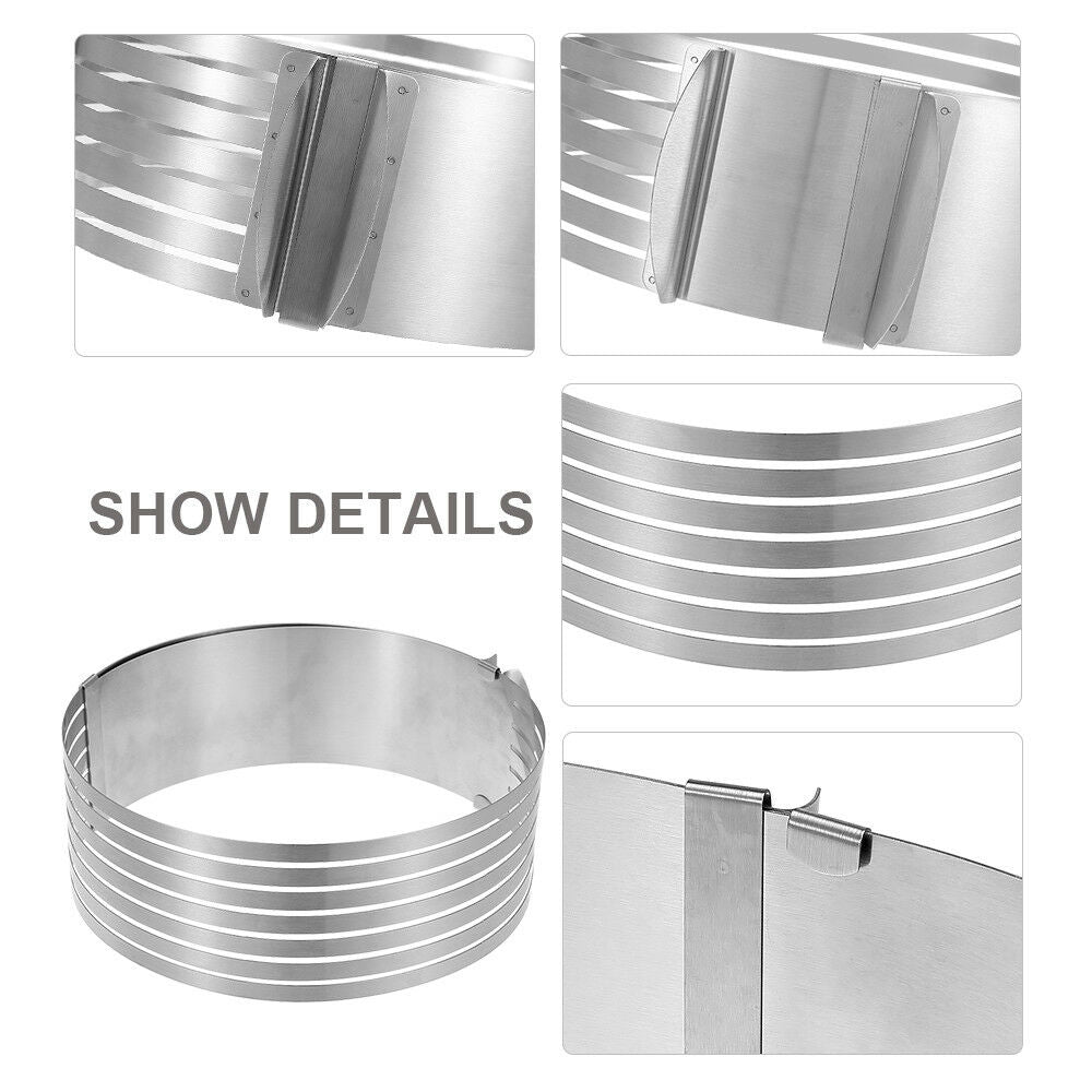 Adjustable 9-12” Pastry, Baking, Mousse Cake Round Ring Cutter, Layer Slicer Mold
