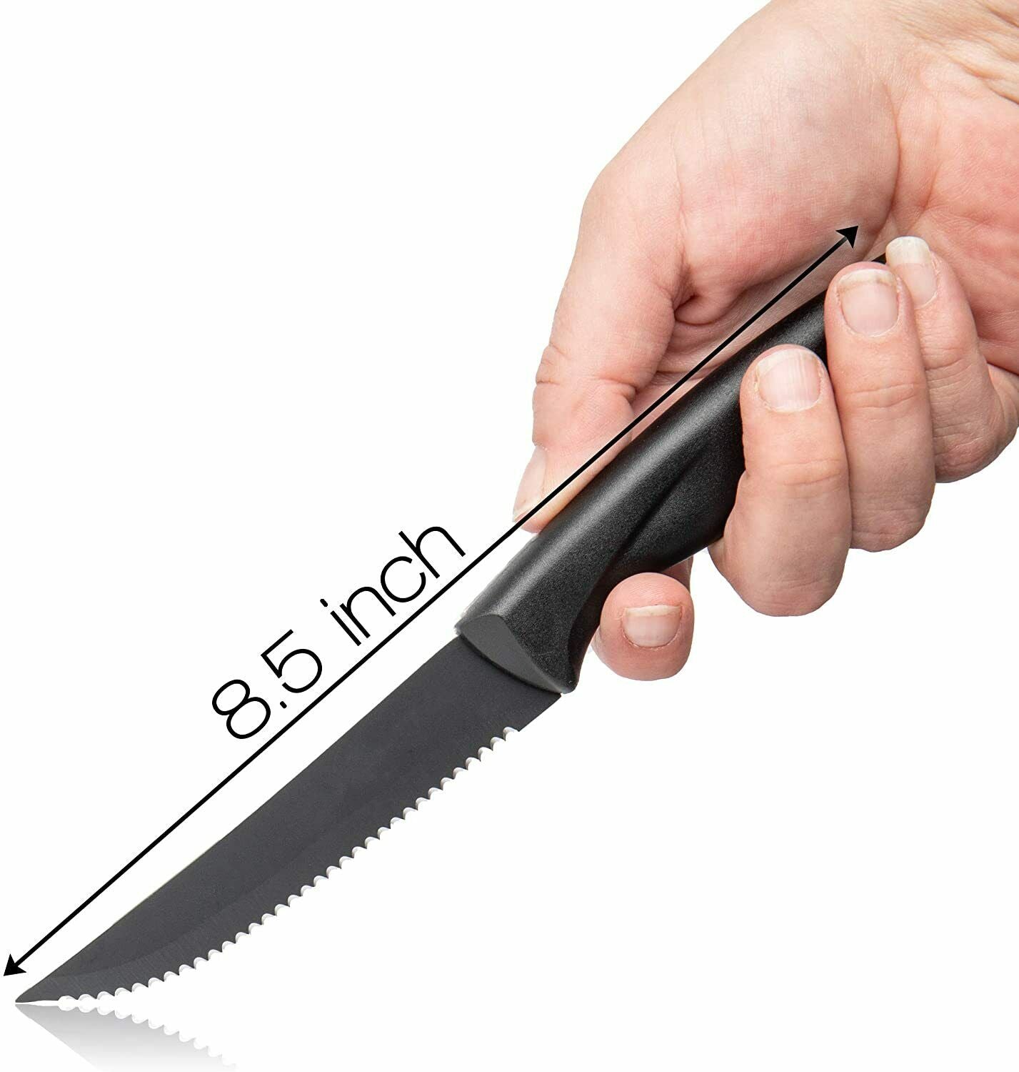 8-Piece Serrated Steak Knife Set – Professional Stainless Steel Sharp Dinner Knives
