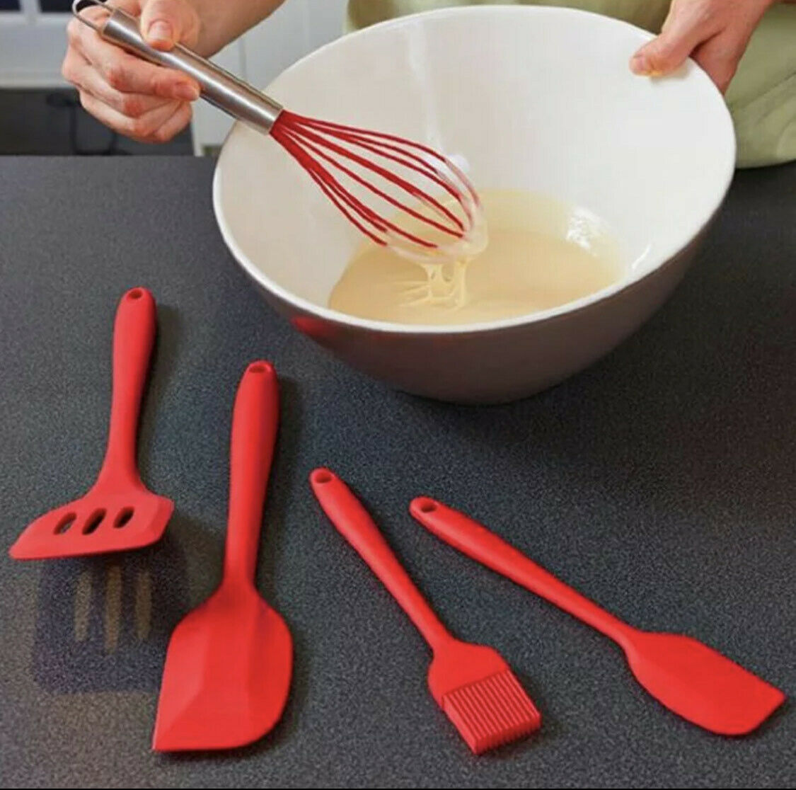 5-Piece Silicone Spatula Set – Heat Resistant Nonstick Kitchen & Baking Utensils